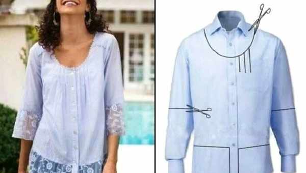 Як переробити чоловічу сорочку в жіночу блузку?